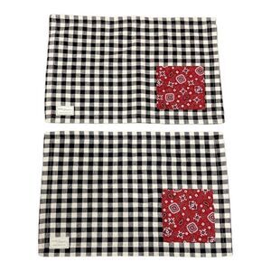 Park Designs Grillin Chillin Set of 2 Placemats Red Black Check Country Western